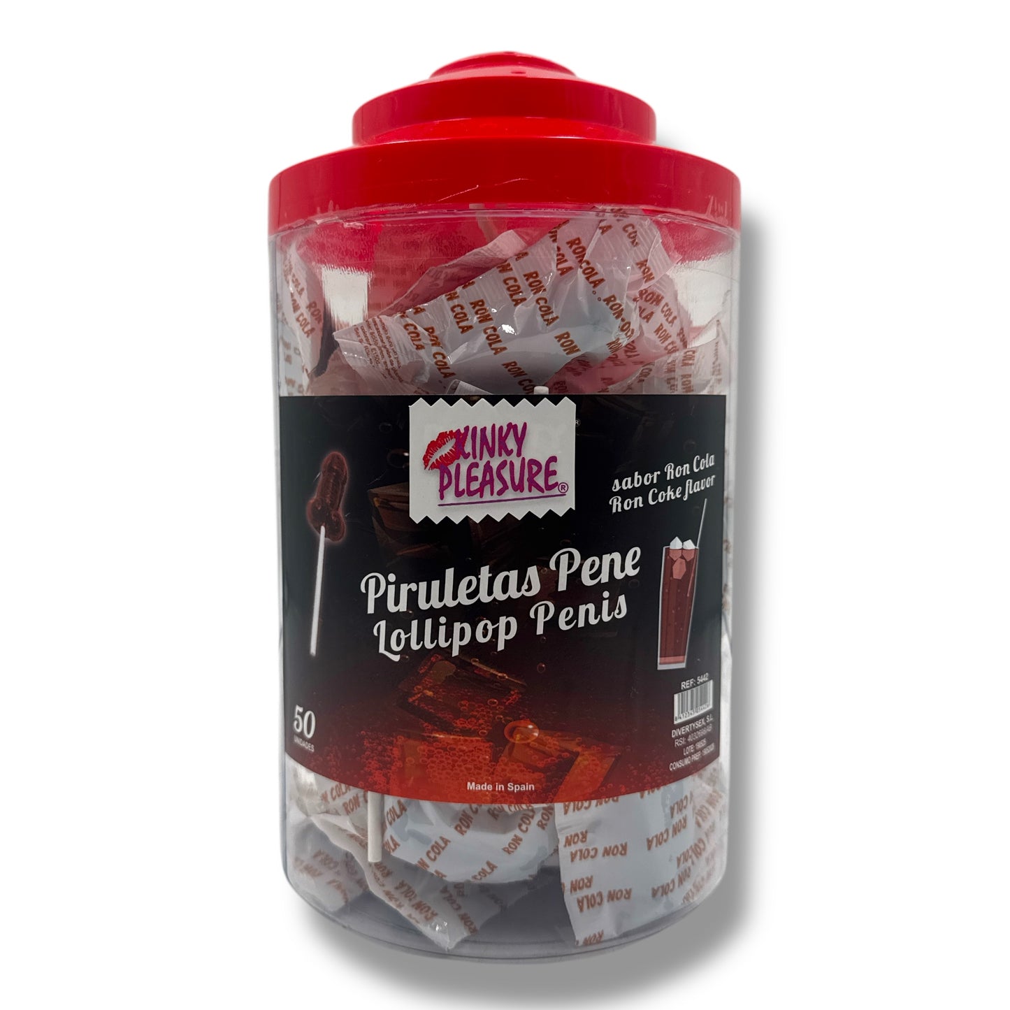 Kinky Pleasure – DS042 – Penis Lolly – Rum Cola Flavour – Display of 50