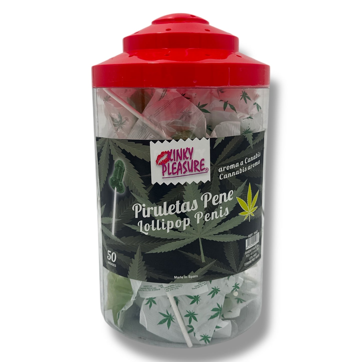 Kinky Pleasure – DS044 – Penis Lolly – Cannabis Flavour – Display of 50