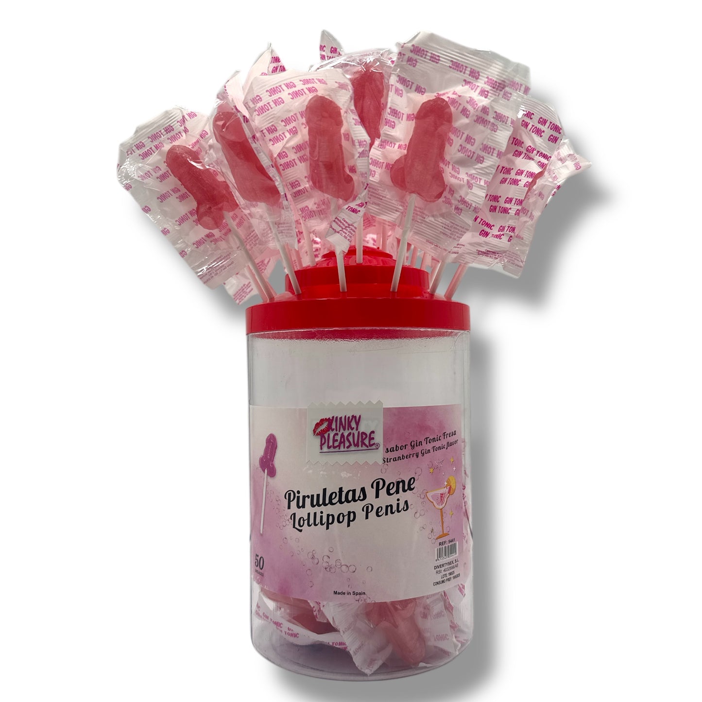 Kinky Pleasure – DS043 – Penis Lolly – Gin Tonic Flavour – Display of 50