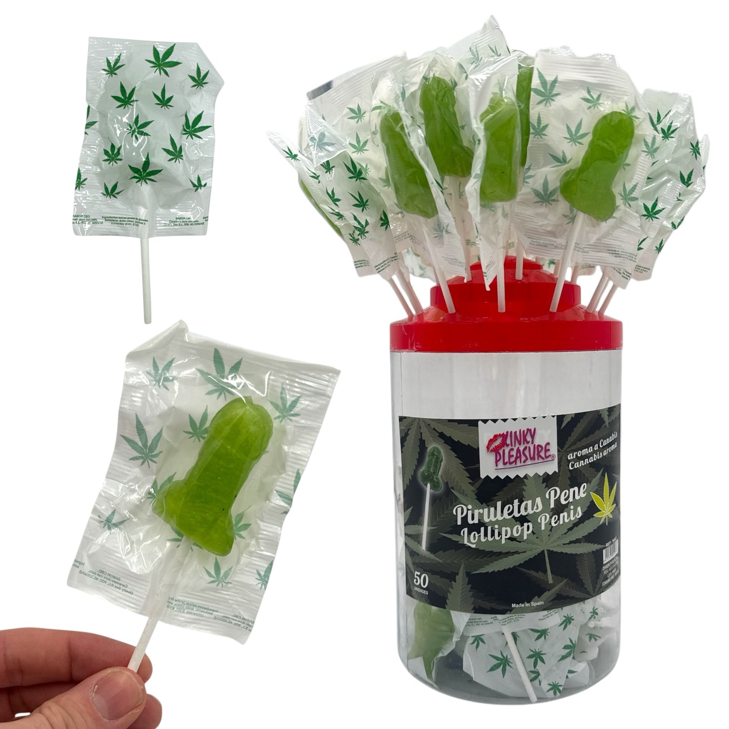 Kinky Pleasure – DS044 – Penis Lolly – Cannabis Flavour – Display of 50