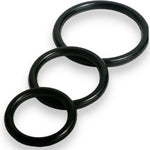 Power Escorts - BR65 - Cockring 03 - 3-Pack Silicone  Penis Rings - Black - Colour box