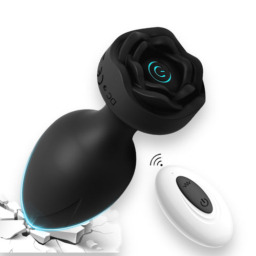 Power Escorts - BR313 - Princess Plug -  Remote Rose Design Plug - USB Rechargeable - 10 Functions - Two Colors