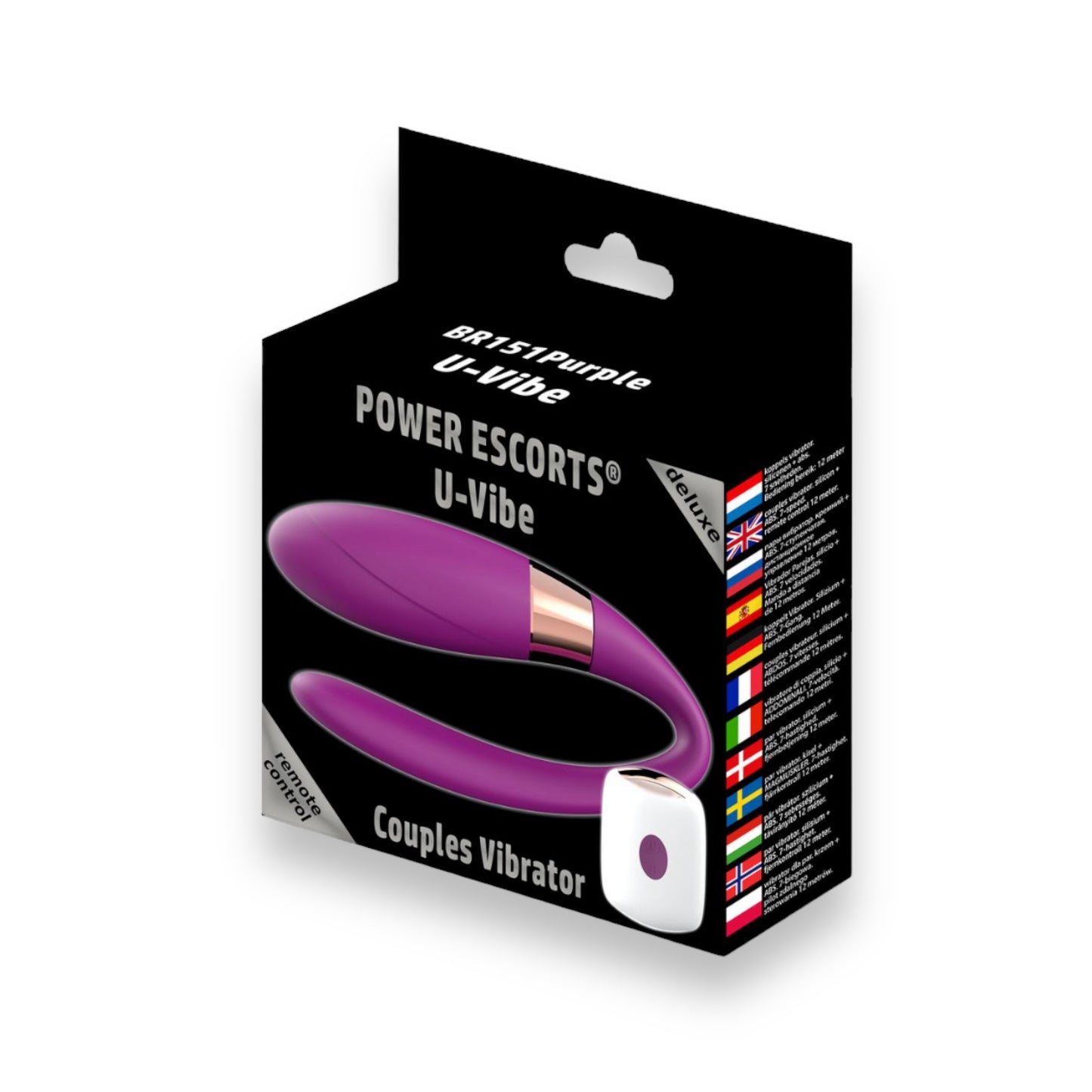 Power Escorts - BR151 - U-Vibe Couple Vibrator - Remote Control - 7 Functions - 3 Colours