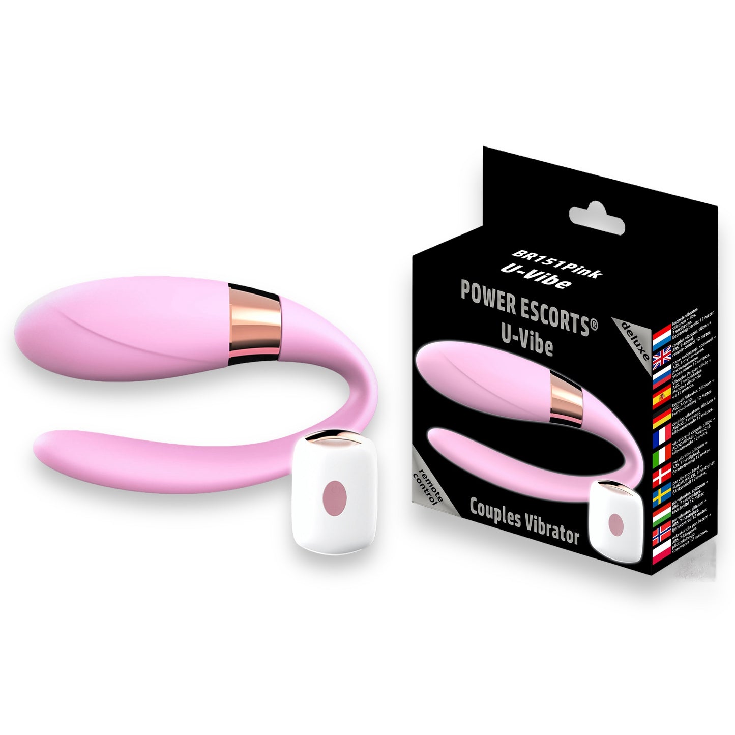 Power Escorts - BR151 - U-Vibe Couple Vibrator - Remote Control - 7 Functions - 3 Colours