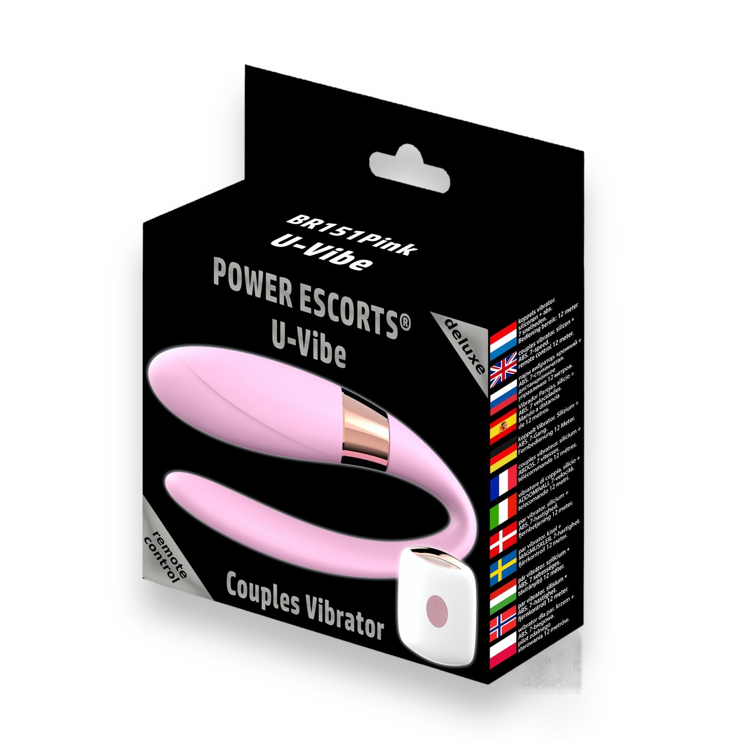 Power Escorts - BR151 - U-Vibe Couple Vibrator - Remote Control - 7 Functions - 3 Colours