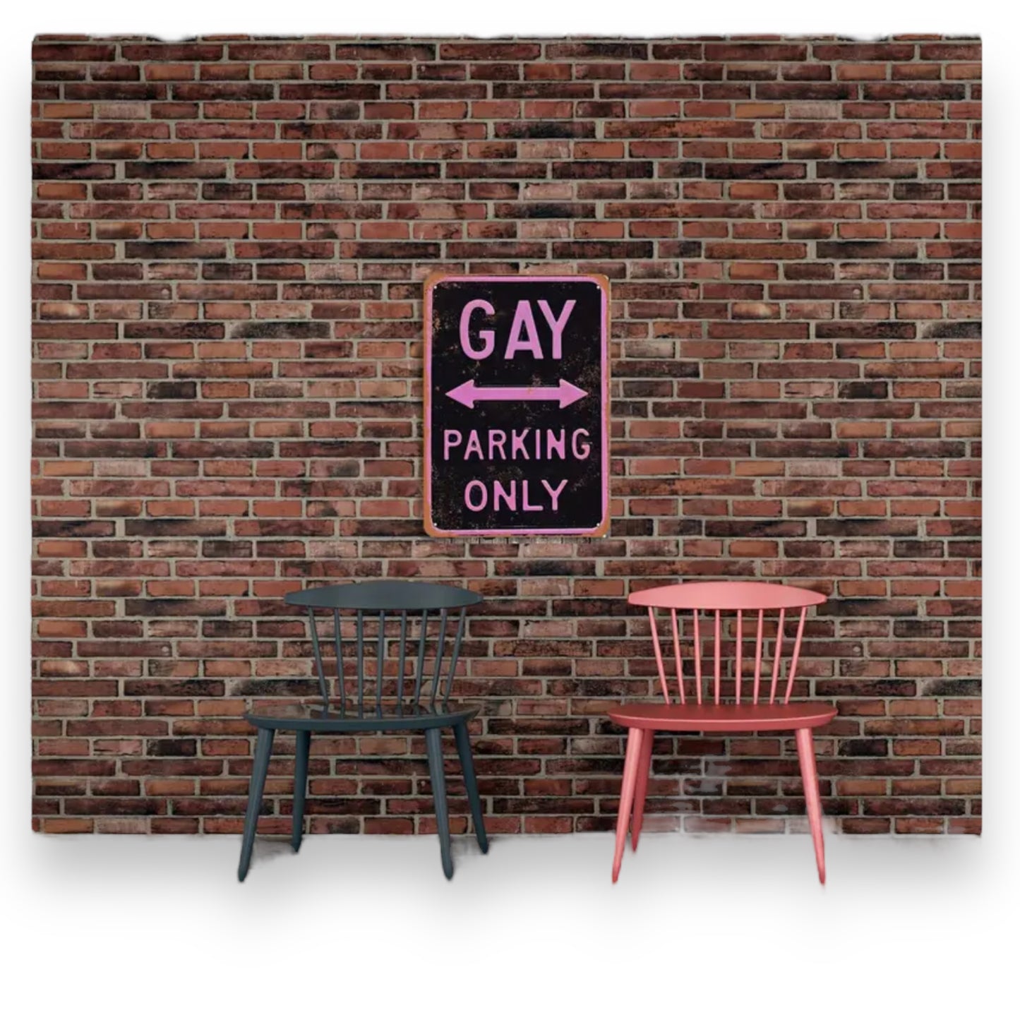 Kinky Pleasure - T017 -  Gay Parking Only Metallix Sing - 20x30cm