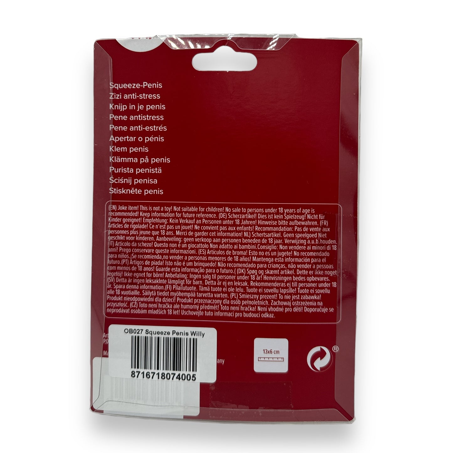 Kinky Pleasure - OB027 - Squeeze Penis - 13x6cm - 1 Piece