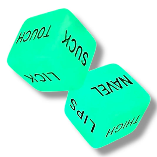 Kinky Pleasure - T193 - Sex Dice With Text - 2 Pieces - Glow In The Dark