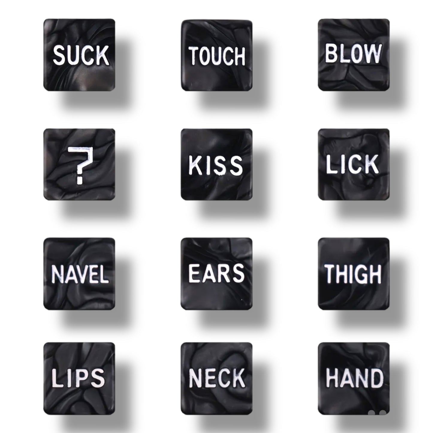 Kinky Pleasure - T194 - Sex Dice With Text - 2 Pieces - Black