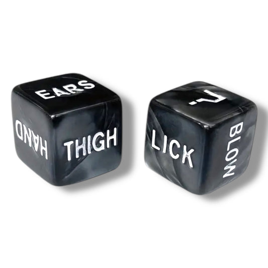 Kinky Pleasure - T194 - Sex Dice With Text - 2 Pieces - Black