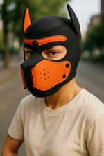 Kinky Pleasure - T232 - Puppy Play - Dog Mask - Orange