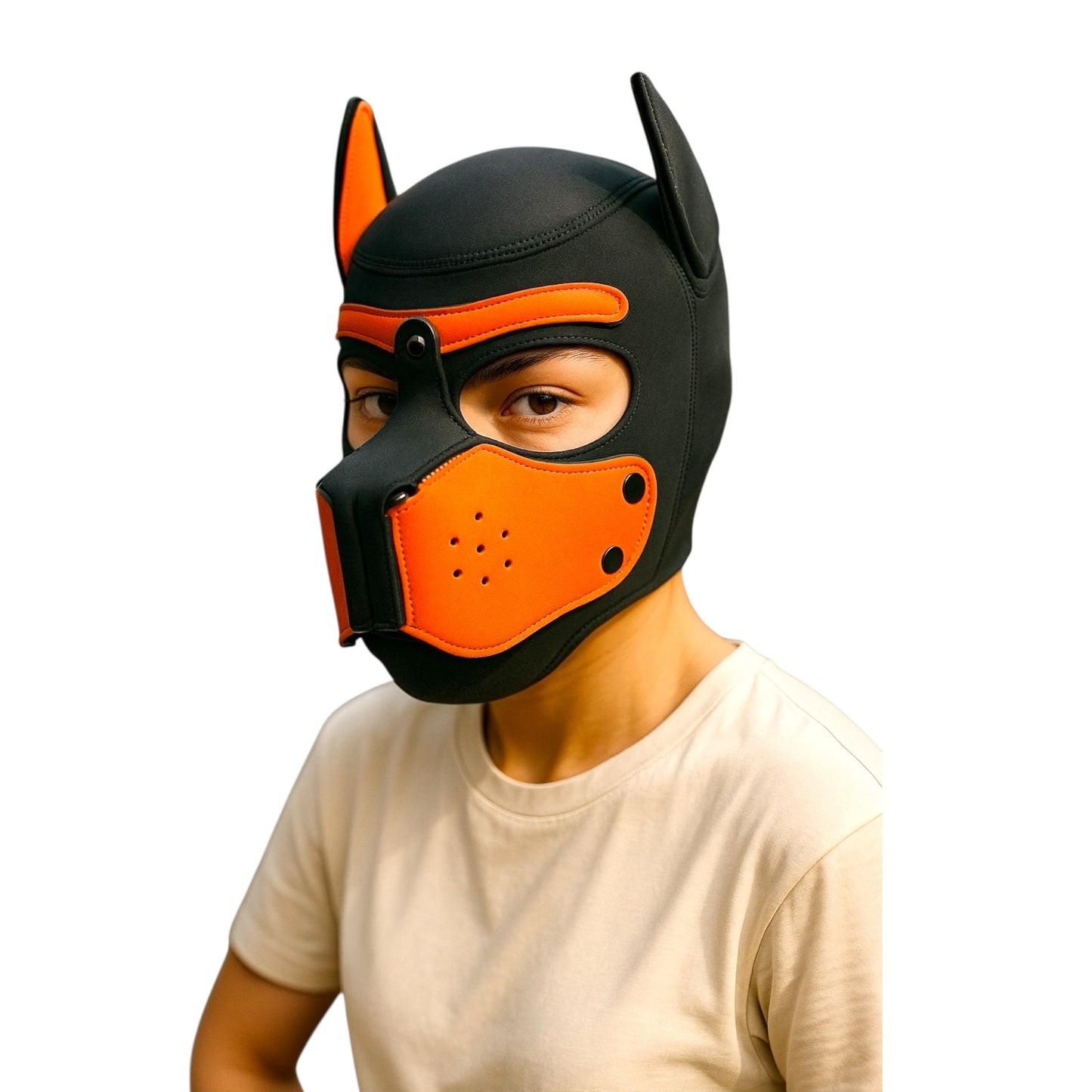 Kinky Pleasure - T232 - Puppy Play - Dog Mask - Orange