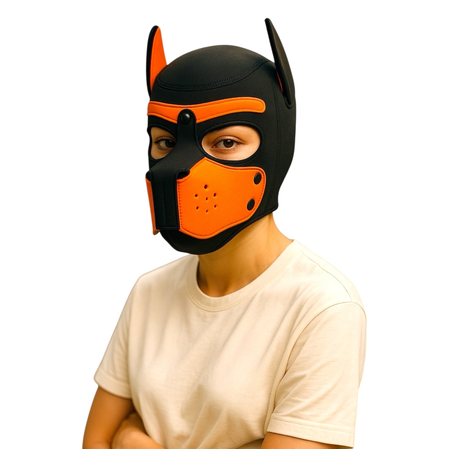 Kinky Pleasure - T232 - Puppy Play - Dog Mask - Orange