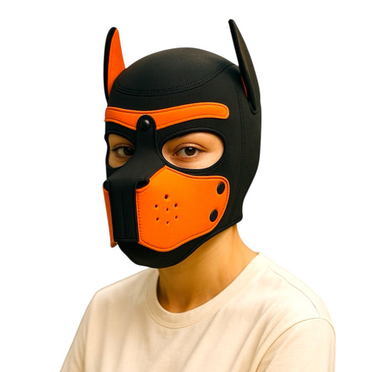 Kinky Pleasure - T232 - Puppy Play - Dog Mask - Orange