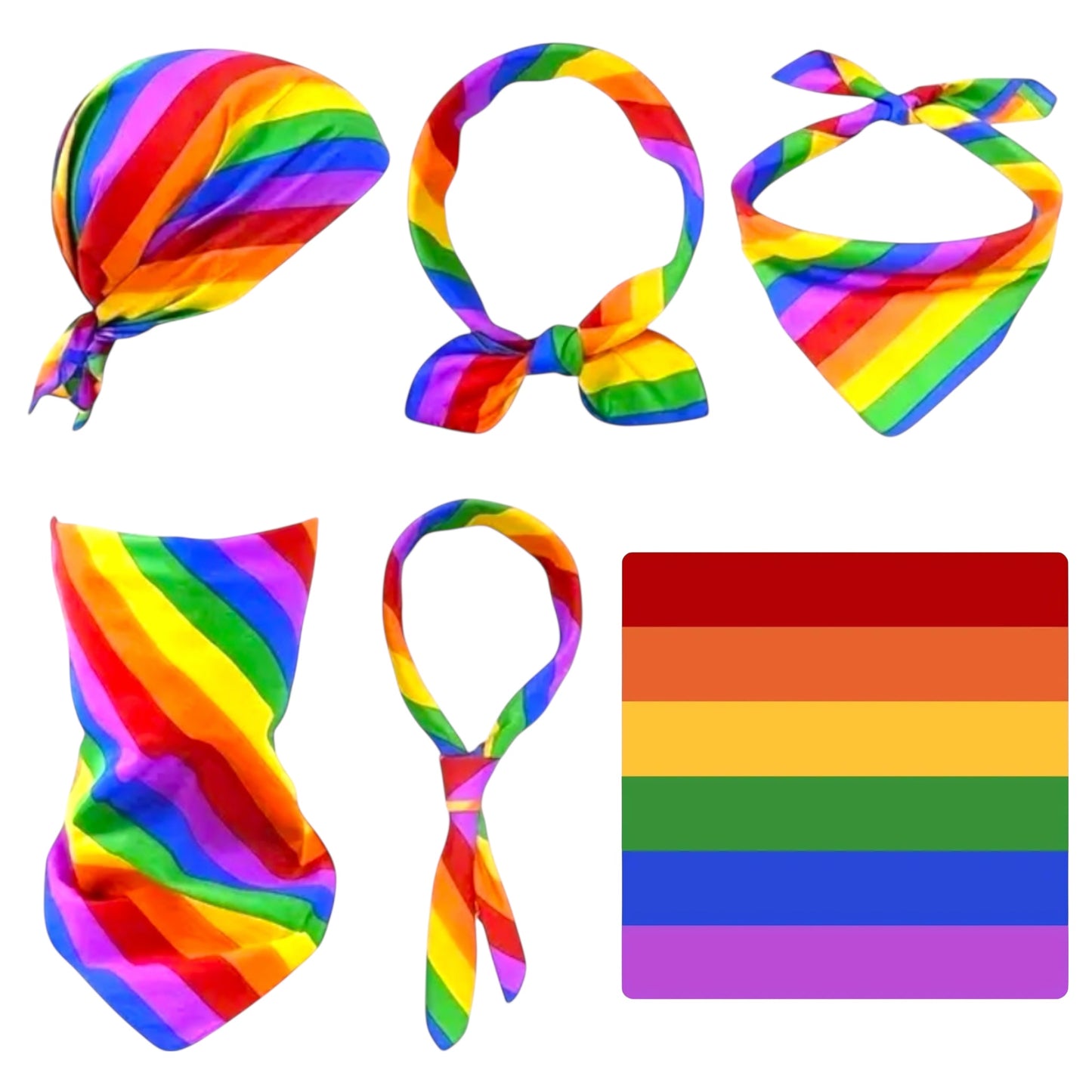 Kinky Pleasure - KPP018 - Pride – Rainbow Bandana Scarf – Multifunctional Model 02