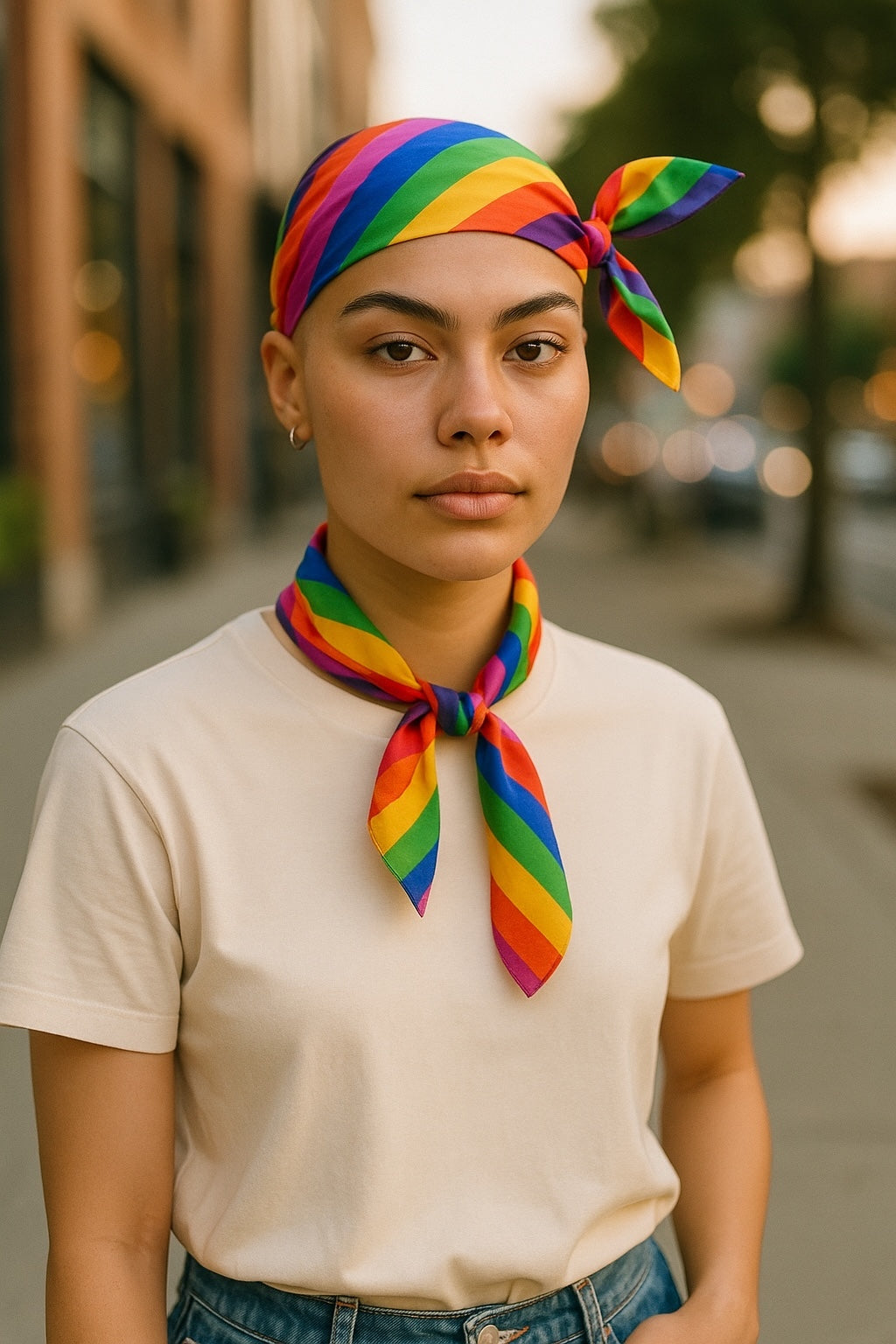 Kinky Pleasure - KPP018 - Pride – Rainbow Bandana Scarf – Multifunctional Model 02