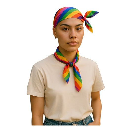 Kinky Pleasure - KPP018 - Pride – Rainbow Bandana Scarf – Multifunctional Model 02
