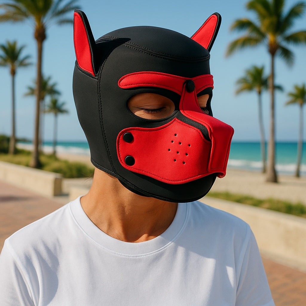 Kinky Pleasure - T222 - BDSM - Dog Mask - Red