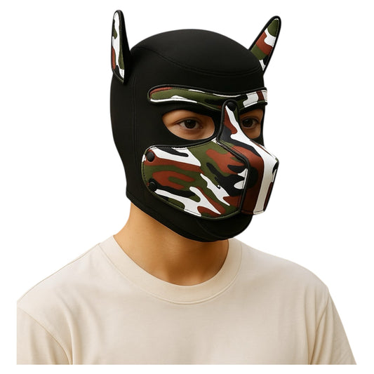 Kinky Pleasure - T215 - BDSM - Dog Mask - Camo Black