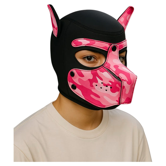 Kinky Pleasure - T218 - BDSM - Dog Mask - Pink Camo Style