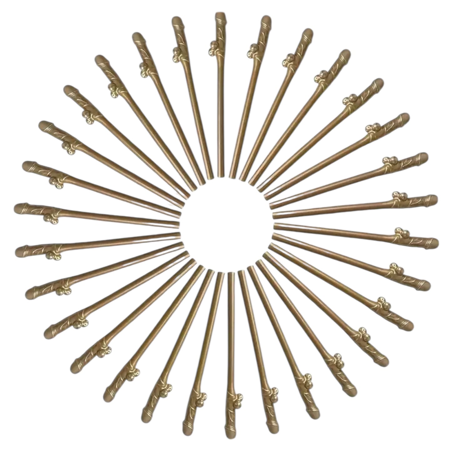 Kinky Pleasure - KP007 - Penis Straws - 10pcs - Gold - New Package