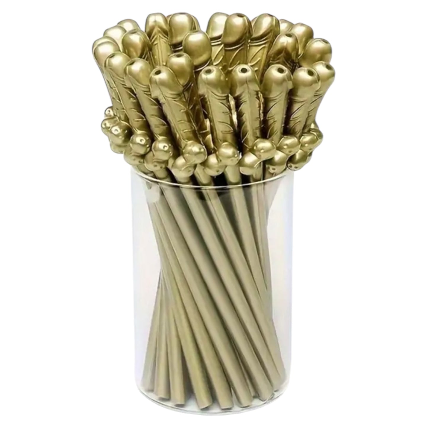Kinky Pleasure - KP007 - Penis Straws - 10pcs - Gold - New Package
