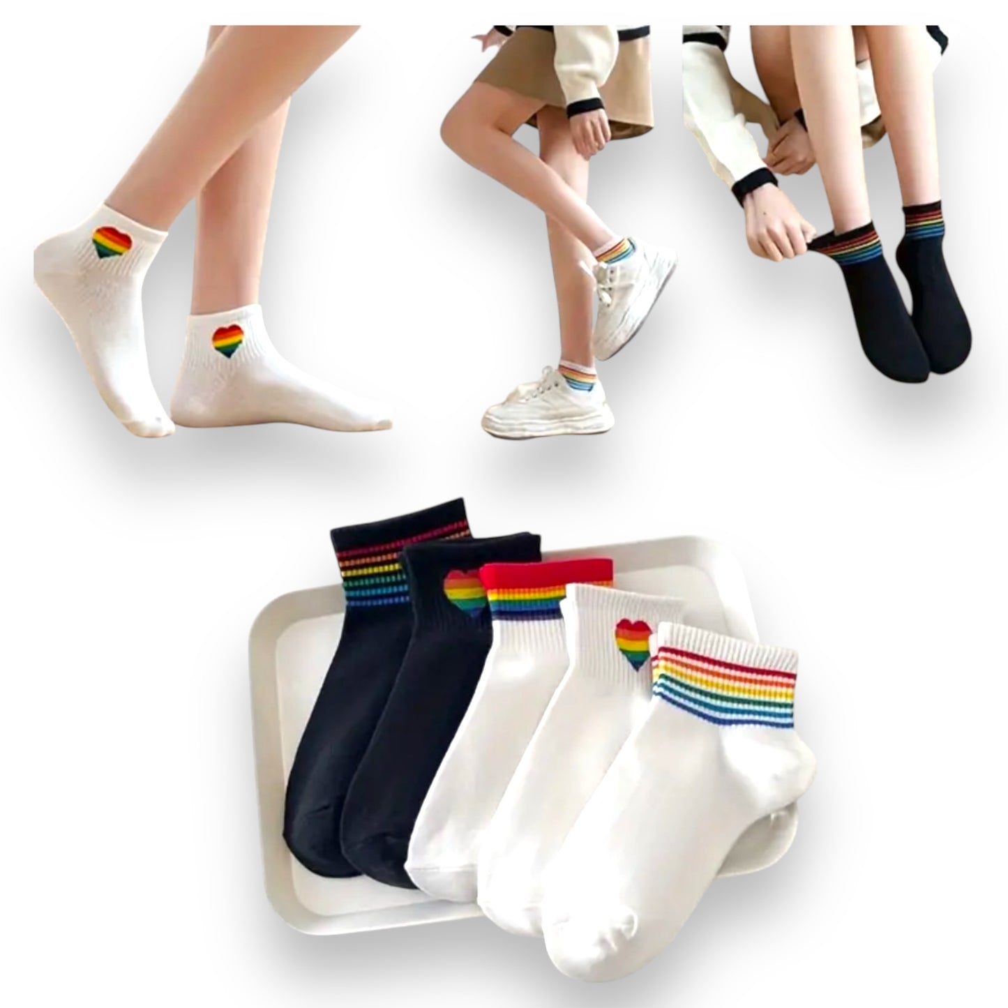 Kinky Pleasure - T135 - Socks Rainbow - One Size - 5 Models