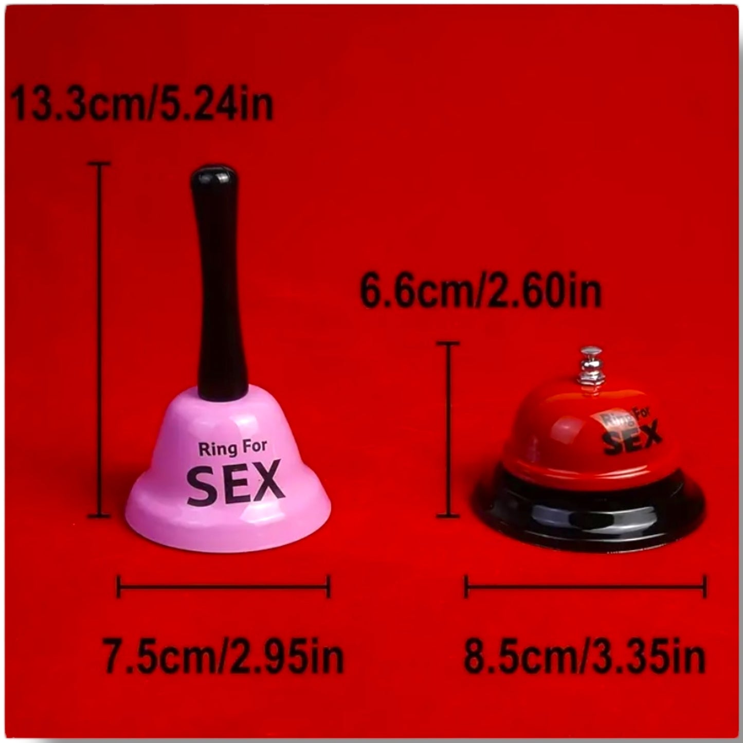 Kinky Pleasure - OB055 - 'Ring For Sex' Bell XL – 13 x 7 cm - 5 Colours