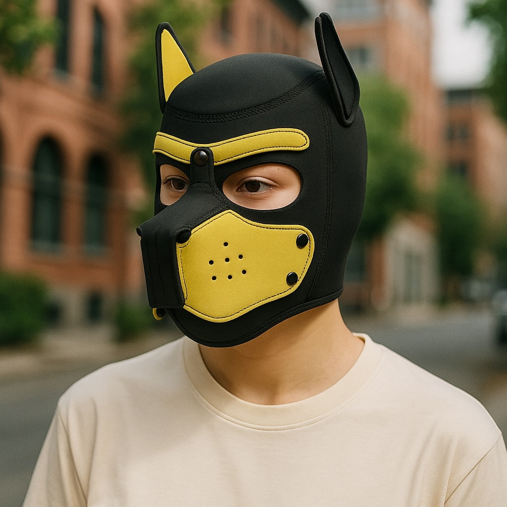 Kinky Pleasure - T219 - Puppy Play - Dog Mask - Yellow
