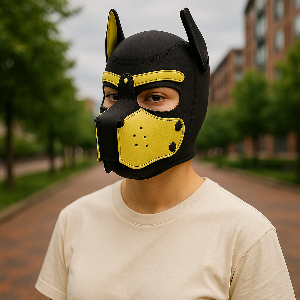 Kinky Pleasure - T219 - Puppy Play - Dog Mask - Yellow