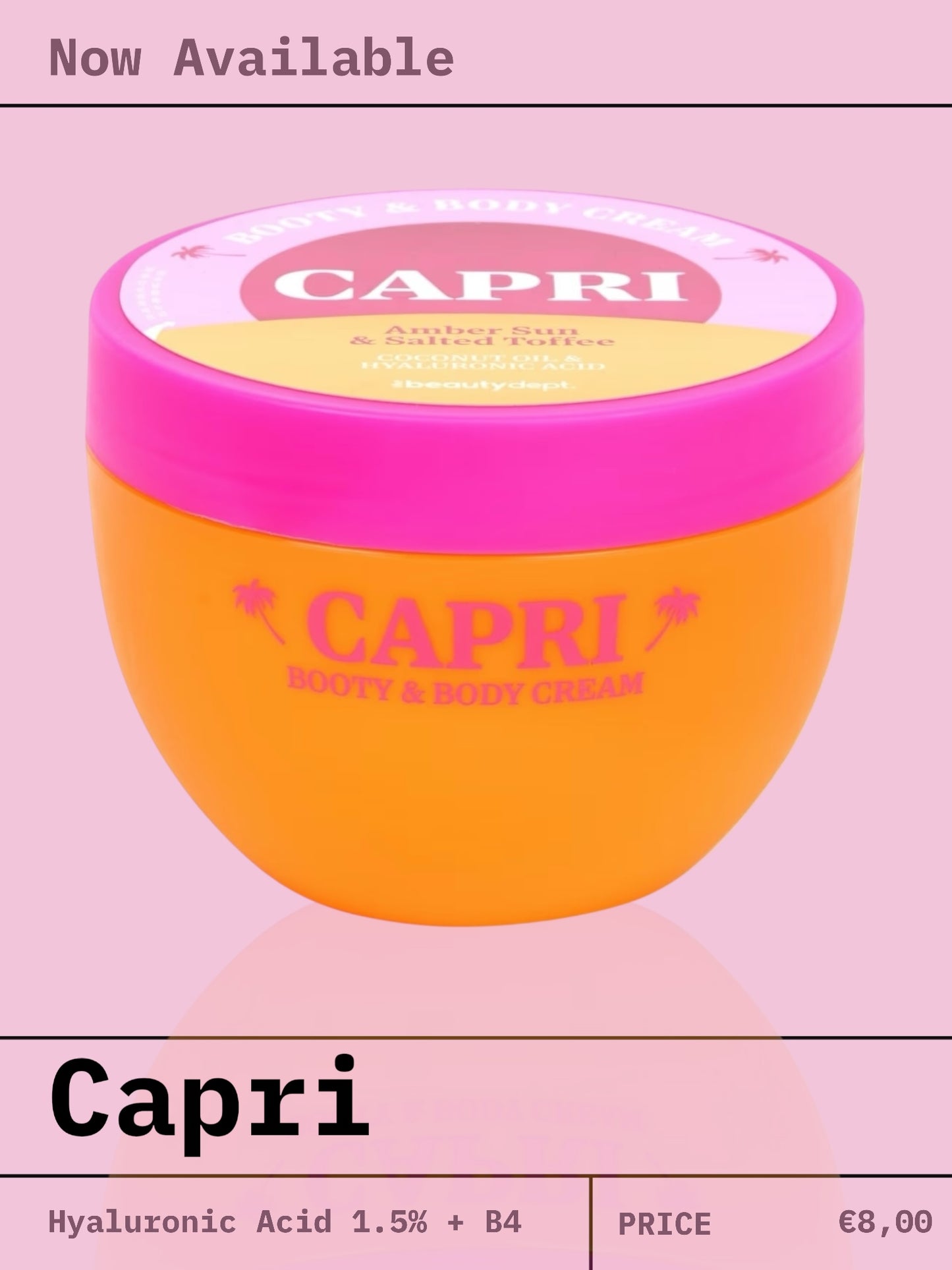 Thebeautydept - CAPRI - Booty & Body Cream – Amber Sun & Salted Toffee – Coconut Oil & Hyaluronic Acid - 240ml