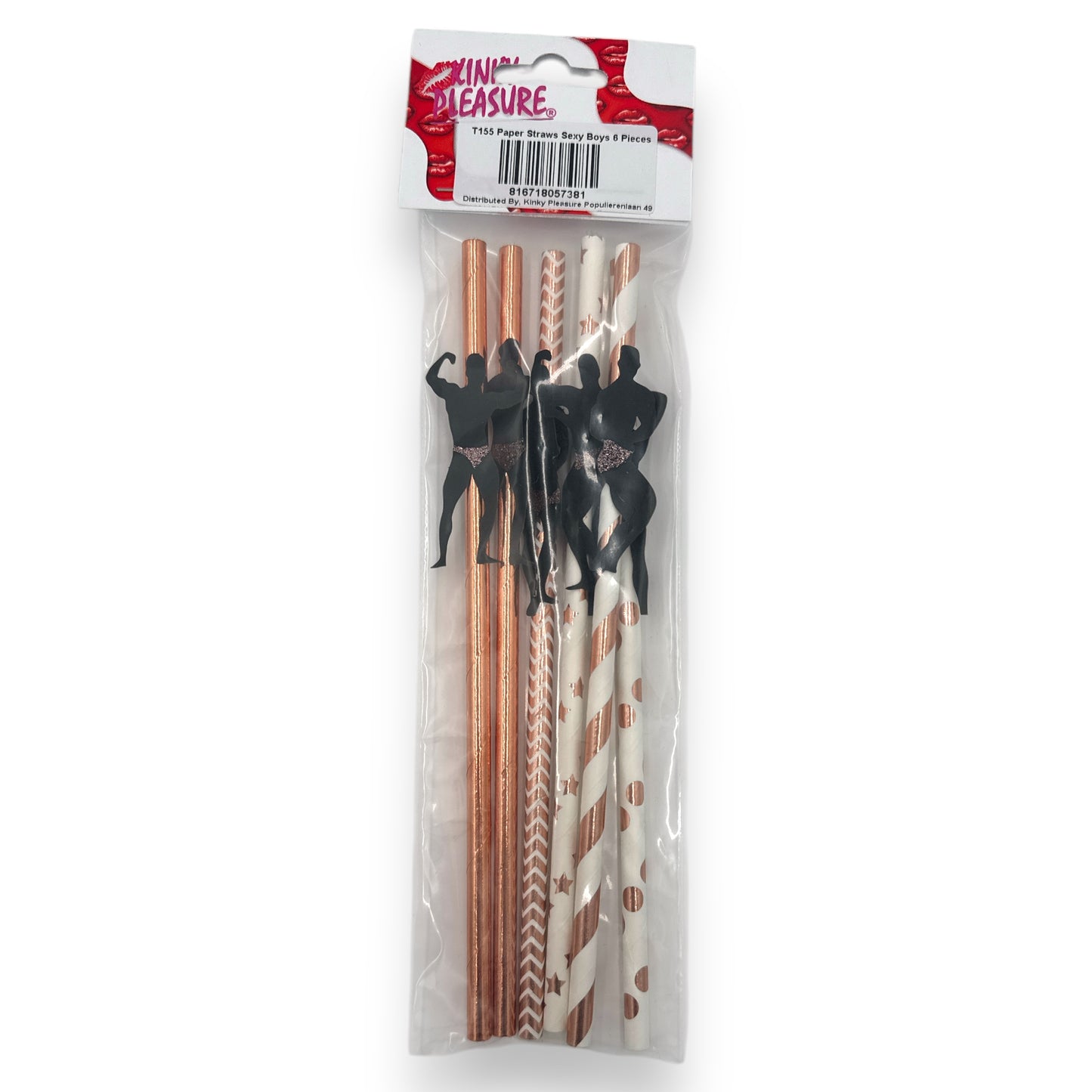 Kinky Pleasure - T155 - Paper Straw With Sexy Boys 8 Pieces