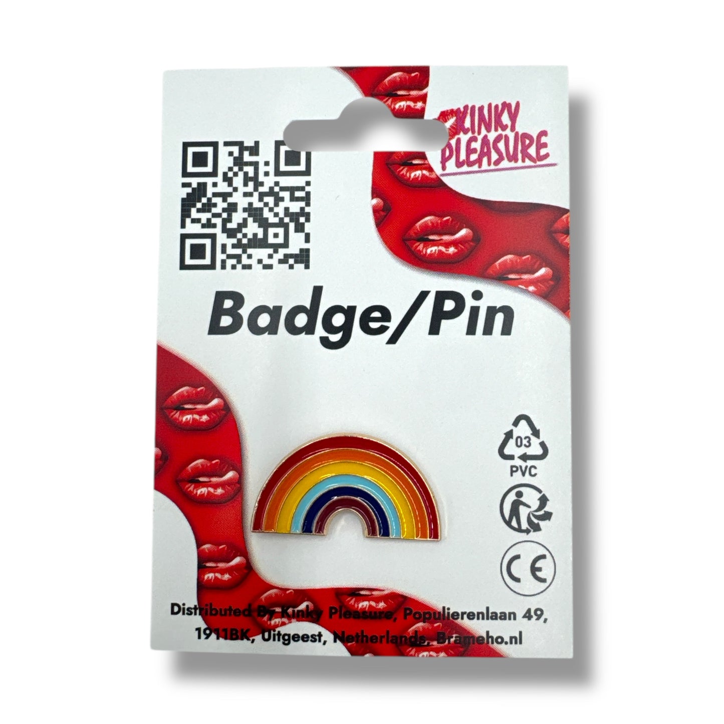 Kinky Pleasure - KPB004 - Badge / Pin - Rainbow - Model 1