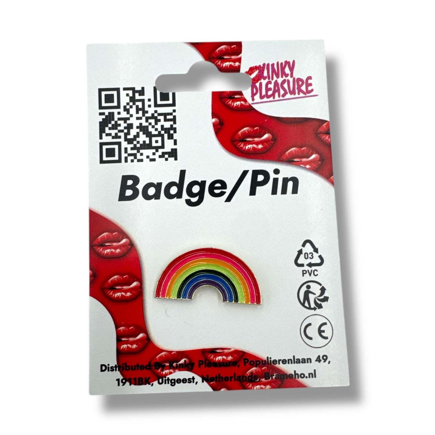 Kinky Pleasure - KPB005 - Badge / Pin - Rainbow - Model 2