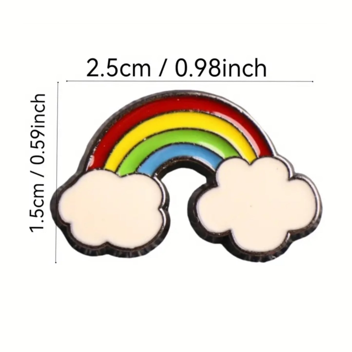 Kinky Pleasure - KPB003 - Badge / Pin - Rainbow Clouds - 1,5x2,5cm