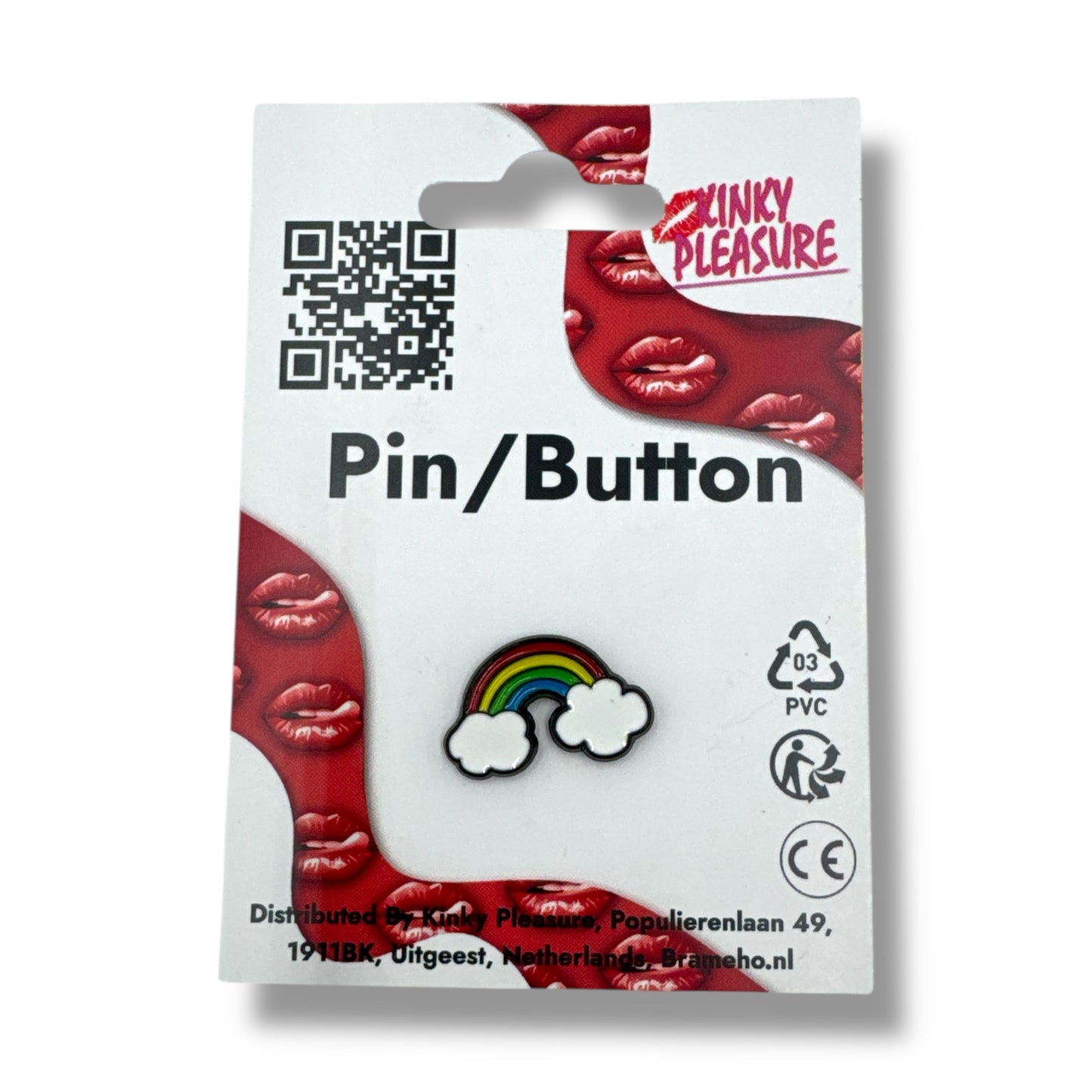 Kinky Pleasure - KPB003 - Badge / Pin - Rainbow Clouds - 1,5x2,5cm