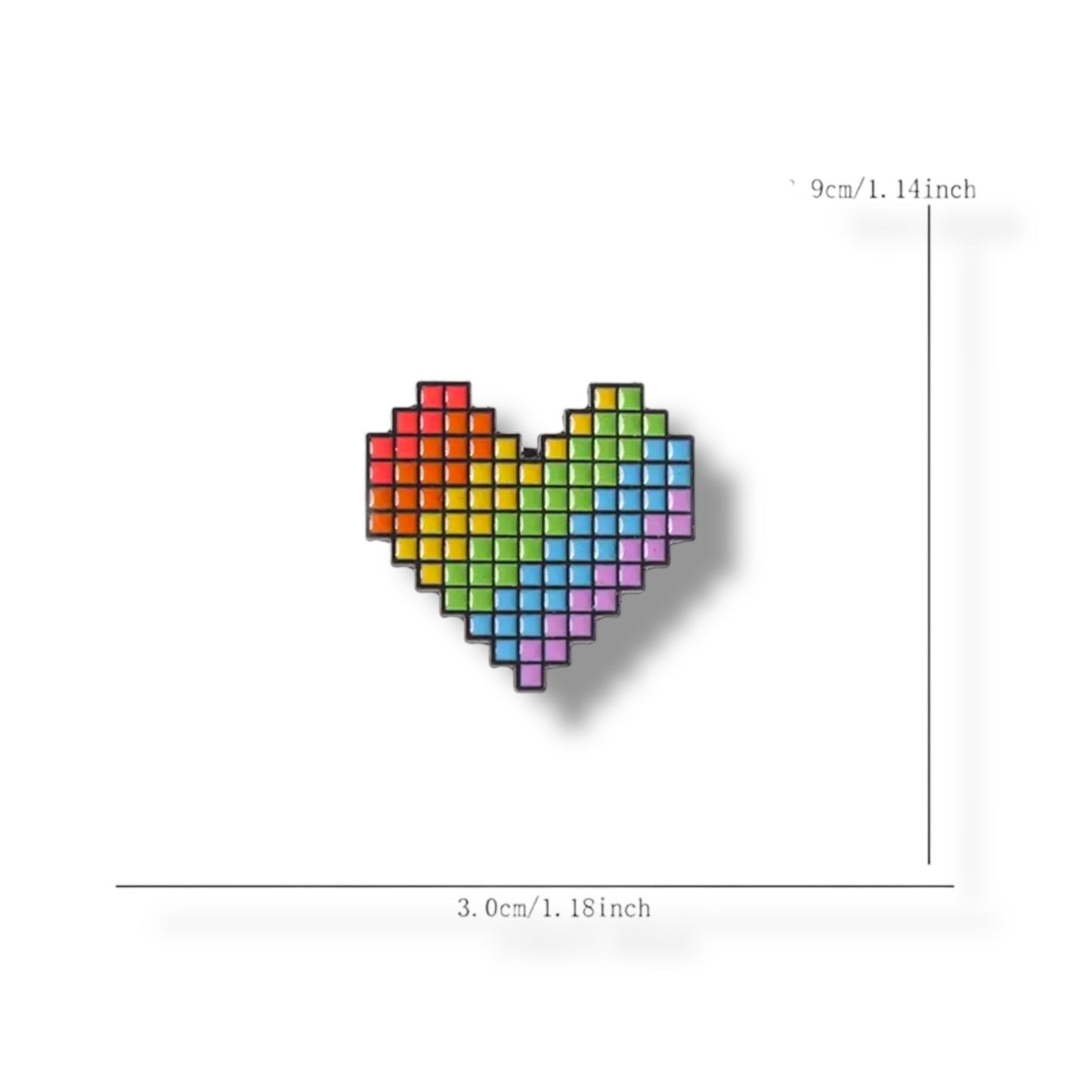 Kinky Pleasure - KPB001 - Badge / Pin - Graphic Heart – 3 x 4 cm
