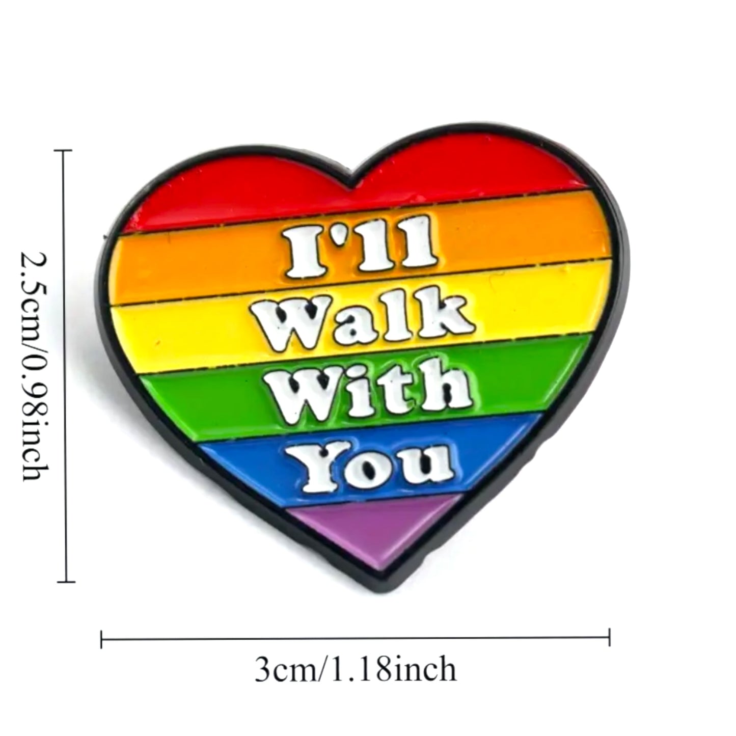 Kinky Pleasure - KPB016 - Badge / Pin - Heart I Walk With You - 2,5x3cm