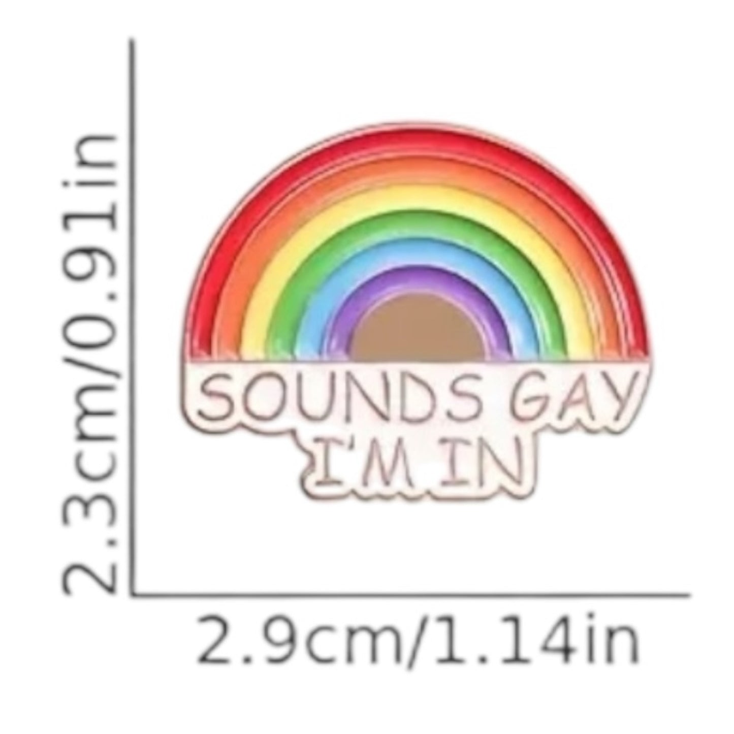 Kinky Pleasure - KPB015 - Badge / Pin - Rainbow Sounds Gay Im In - 2,3x2,9cm
