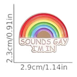 Kinky Pleasure - KPB015 - Badge / Pin - Rainbow Sounds Gay Im In - 2,3x2,9cm