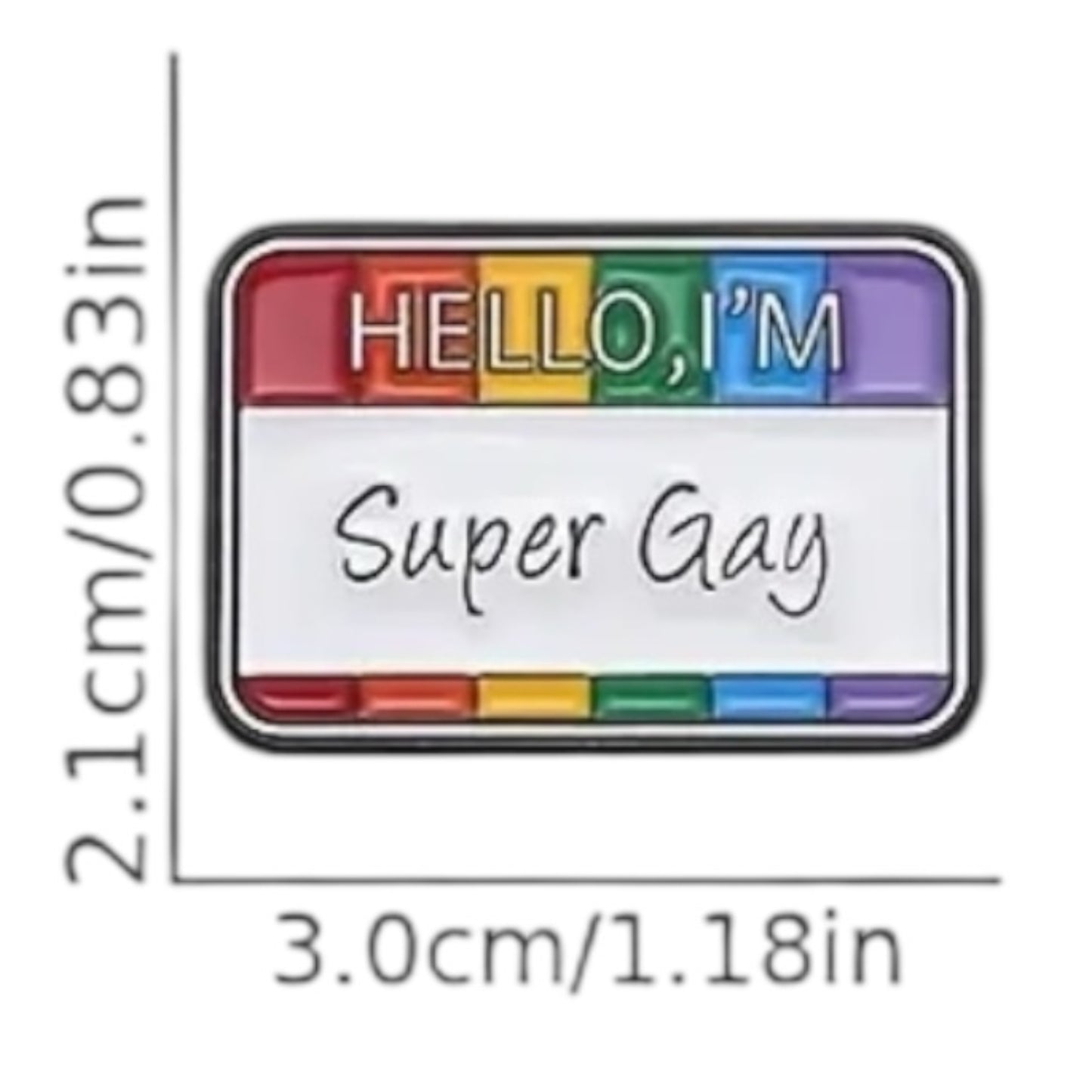 Kinky Pleasure - KPB008 - Badge / Pin - Hello Im Super Gay - 2,1x3cm