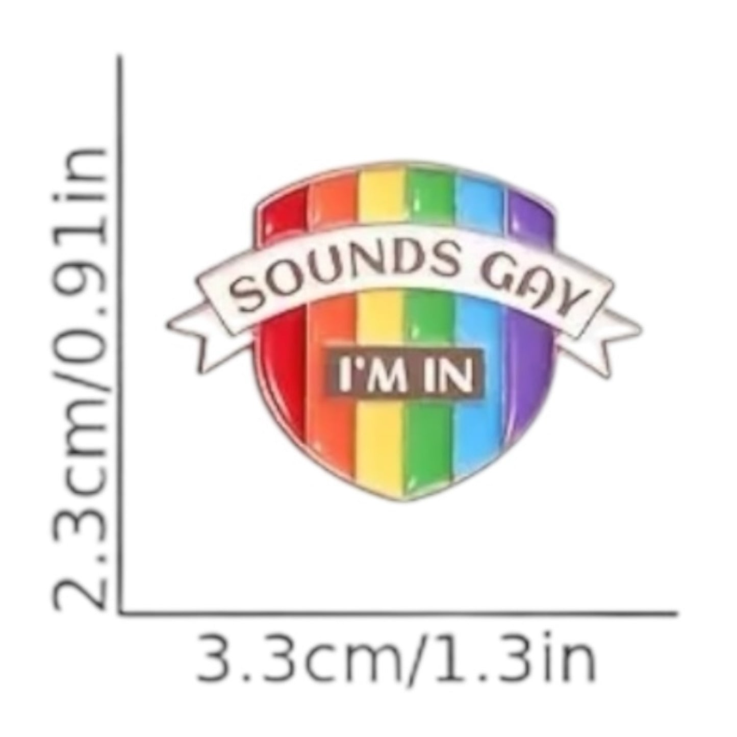 Kinky Pleasure - KPB012 - Badge / Pin - Sound Gay Im In - Model 02 - 2,3x3,3cm