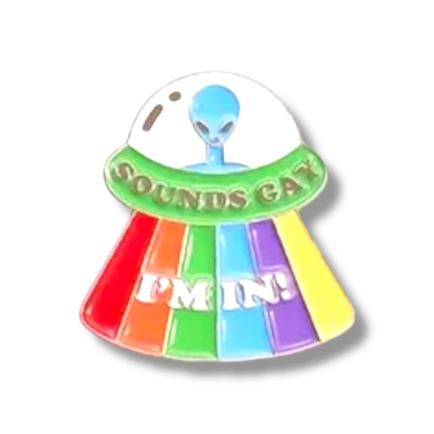 Kinky Pleasure - KPB010 - Badge / Pin - Sound Gay Im In Alien Ship - 2,9x2,7cm