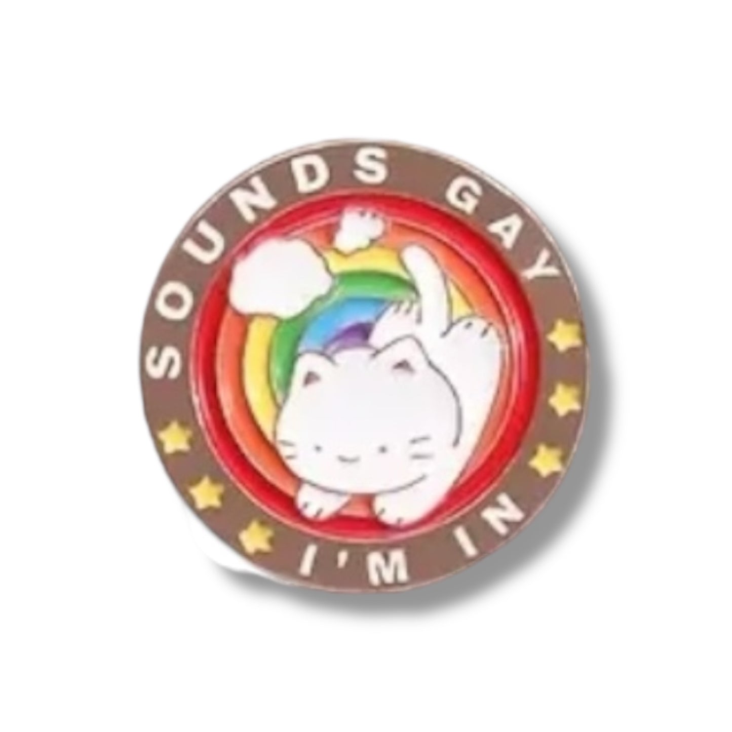 Kinky Pleasure - KPB014 - Badge / Pin - Sound Gay Im In With Cat - 2,5x2,5cm