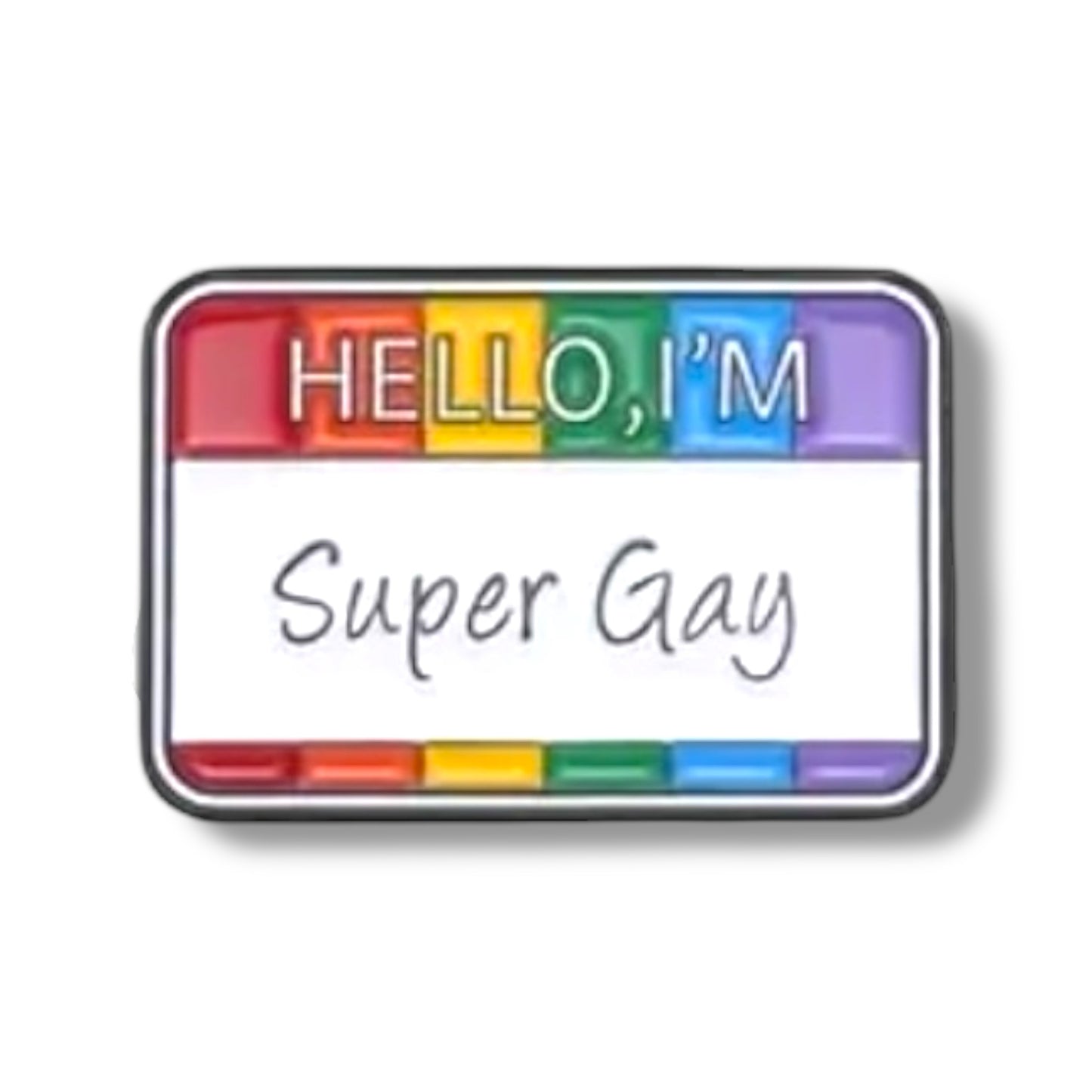 Kinky Pleasure - KPB008 - Badge / Pin - Hello Im Super Gay - 2,1x3cm