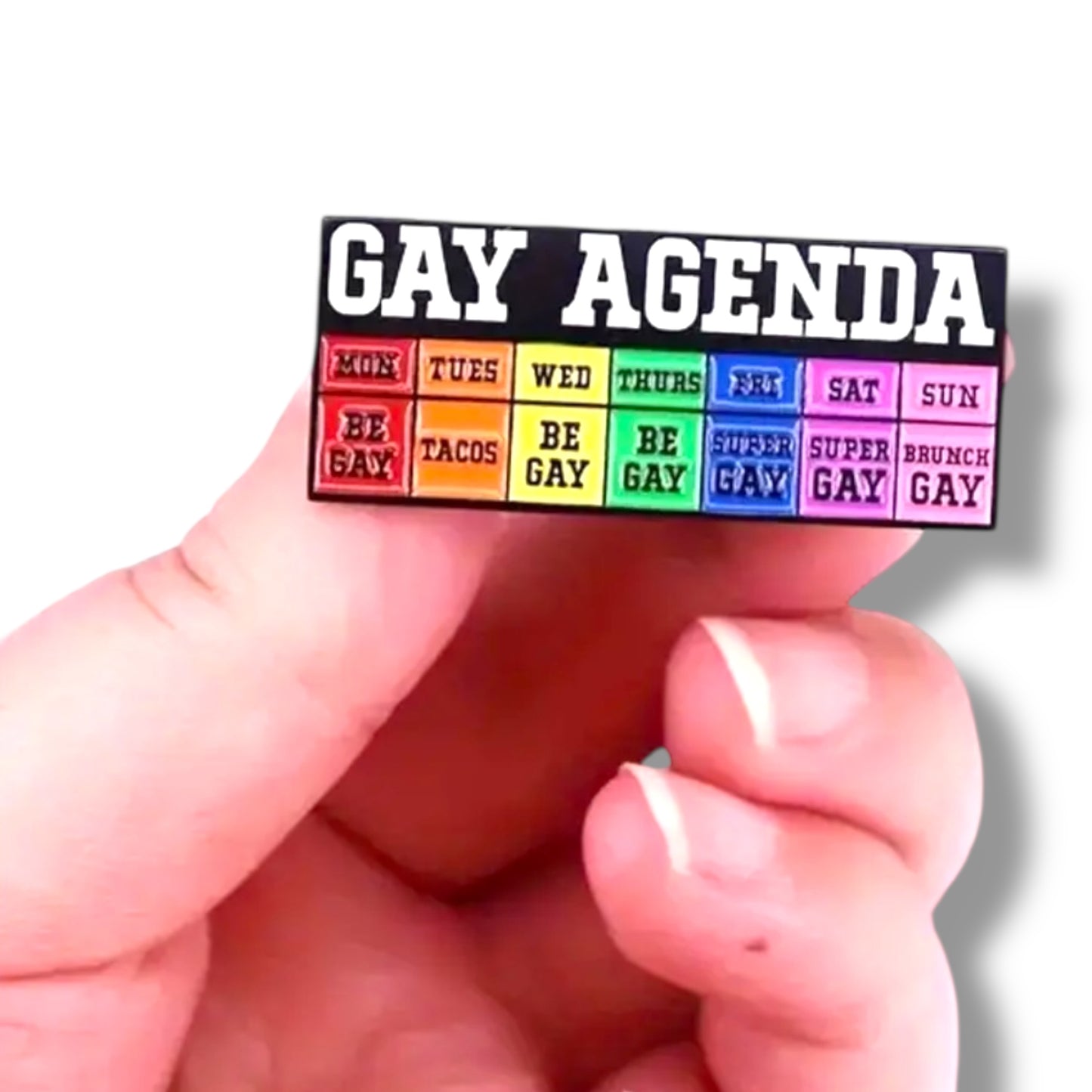 Kinky Pleasure - KPB017 - Badge / Pin - Gay Agenda - 1,5x4cm