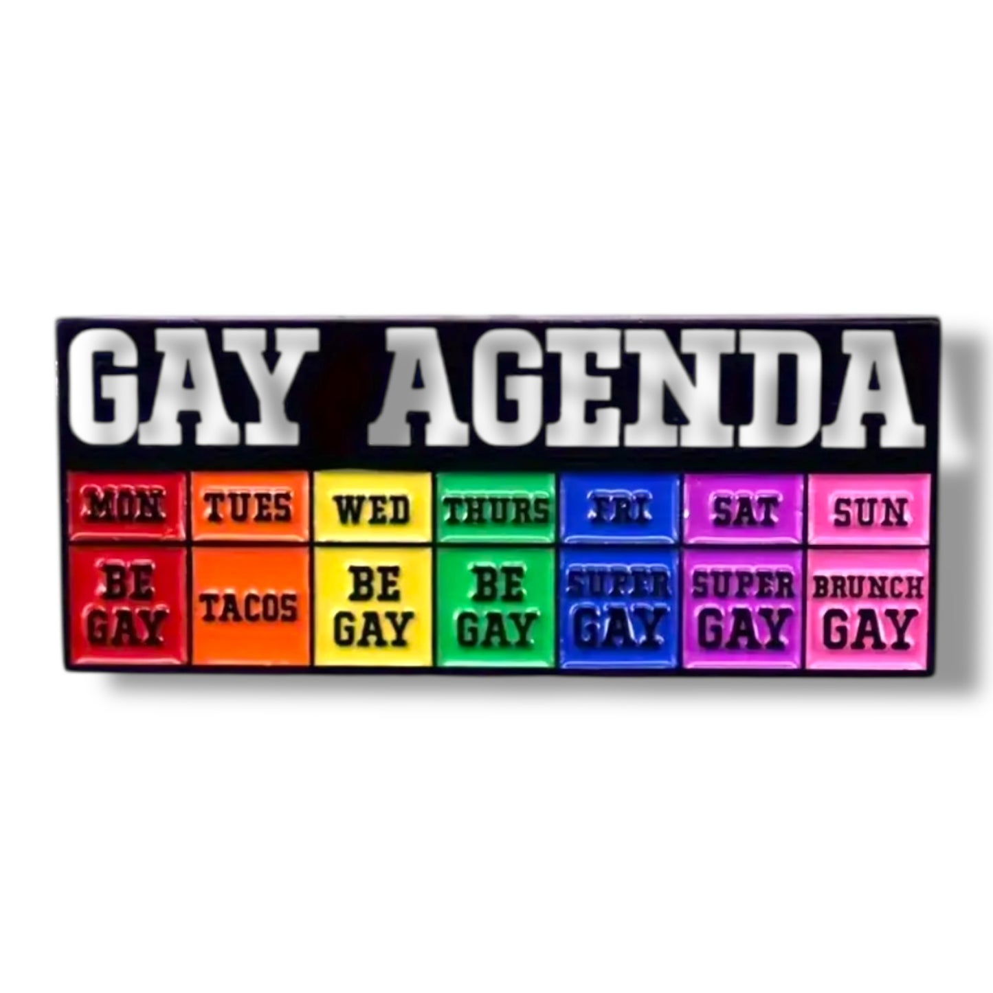 Kinky Pleasure - KPB017 - Badge / Pin - Gay Agenda - 1,5x4cm