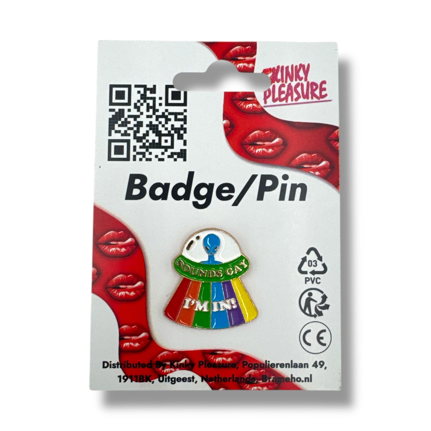 Kinky Pleasure - KPB010 - Badge / Pin - Sound Gay Im In Alien Ship - 2,9x2,7cm
