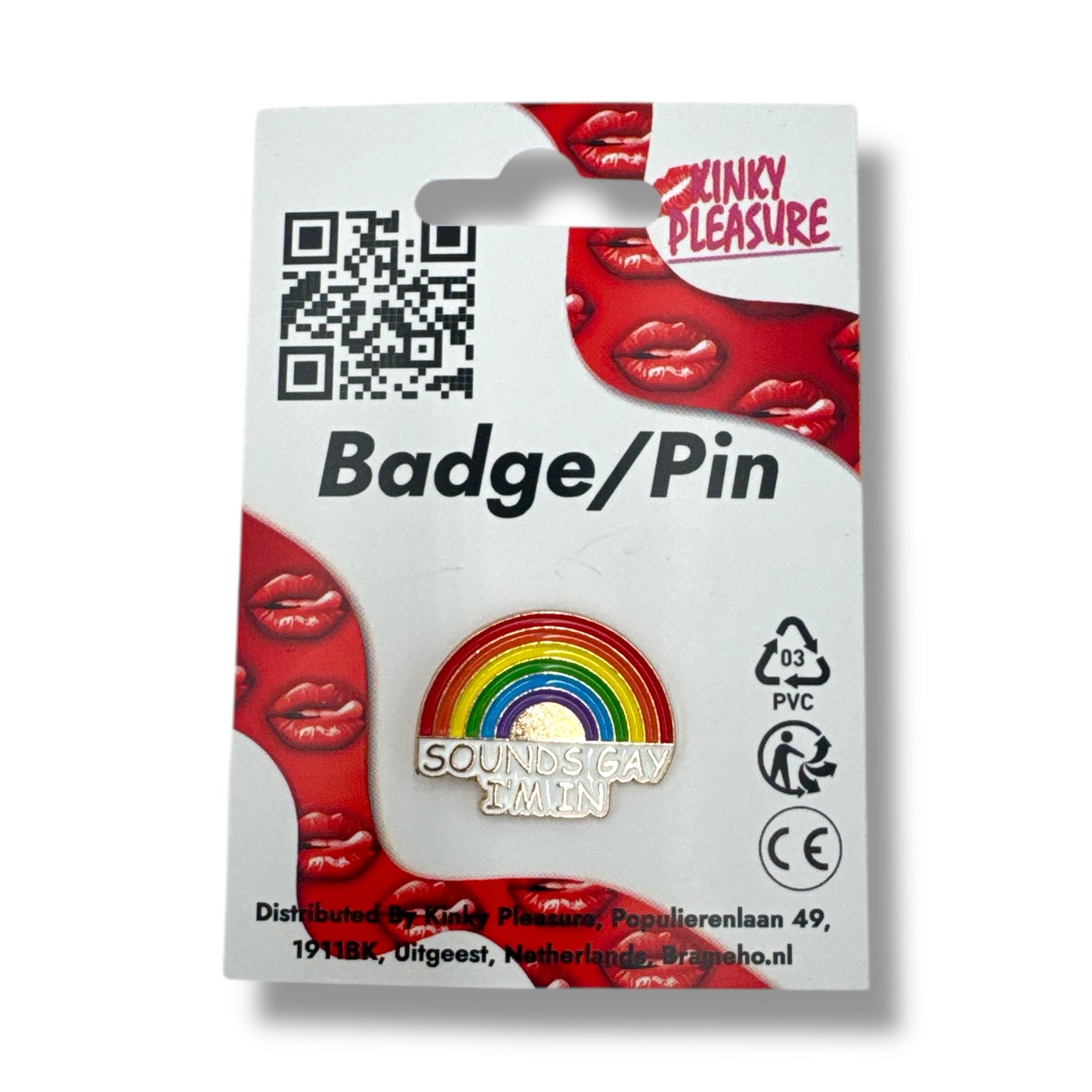 Kinky Pleasure - KPB015 - Badge / Pin - Rainbow Sounds Gay Im In - 2,3x2,9cm