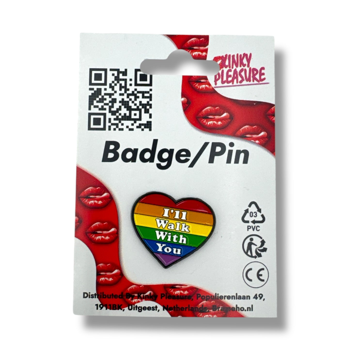 Kinky Pleasure - KPB016 - Badge / Pin - Heart I Walk With You - 2,5x3cm